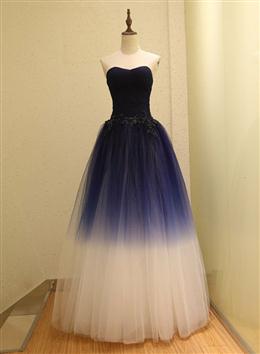 Picture of Gorgeous Gradient Tulle Ball Gown Evening Dresses, Tulle Party Dresses with Applique